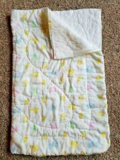 Vtg Riegel Polka Dot Animals Pastel Baby Sleeping Bag Quilt Comforter Zip