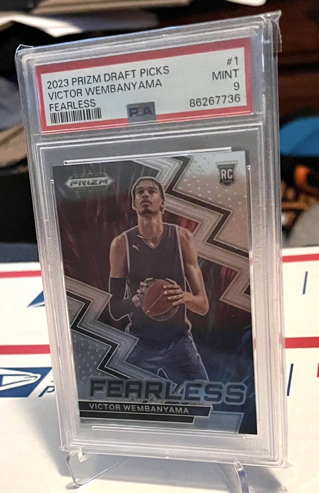 2023 Victor Wembanyama Prizm Draft Picks Fearless #12 Insert PSA 9