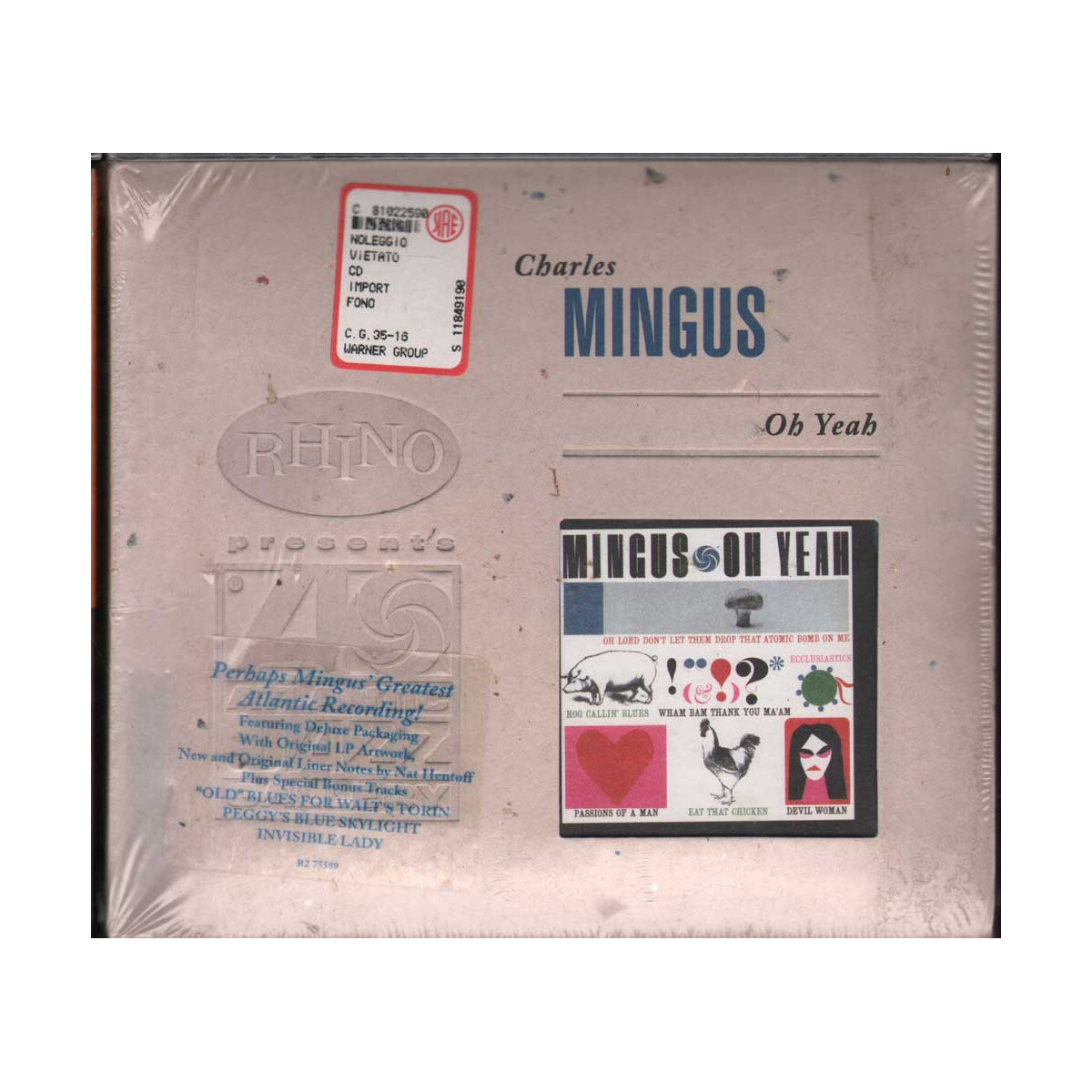Charles Mingus CD Oh Yeah Digipack / Rhino Atlantic Jazz Gallery Sealed