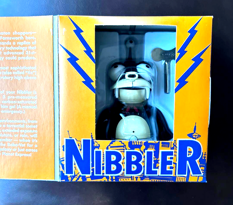 Futurama Nibbler Robot Action Toy TIN Wind-Up Robot Vintage