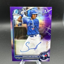 2022 Bowman Chrome #CPA-SE Sebastian Espino 1st Chrome Purple Auto #/250