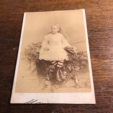Antique Cabinet Card Victorian Girl Child Photograph Photo