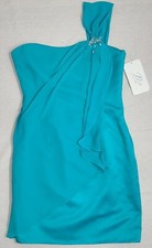 NWT B2 JASMINE Davids Bridal Lined Evening Formal One Shoulder Dress Womens 12
