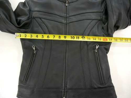 First Classics Leather Black Biker Motorcycle Jacket Zip out Lining Mens Small - Picture 6 of 10