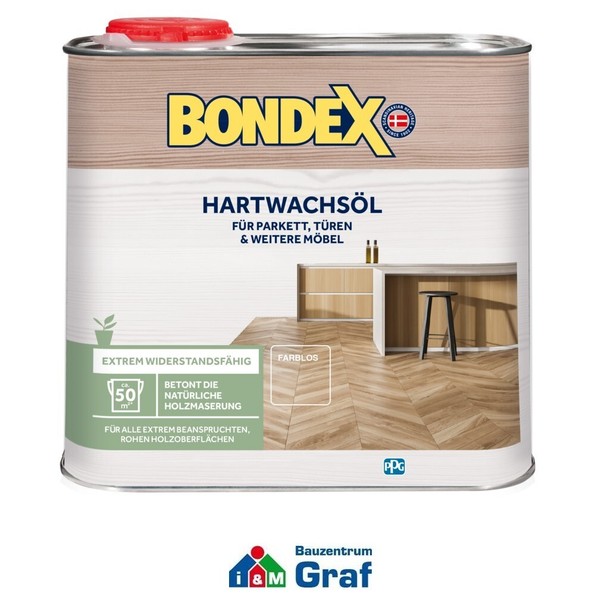 Bondex Hartwachs ÖL Farblos 2,5 L HolzöL MöBelöL FüR Innen /#873303-image