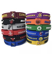 Pulsera de silicona NBA con cierre ajustable Cavaliers Warriors Celtics LA