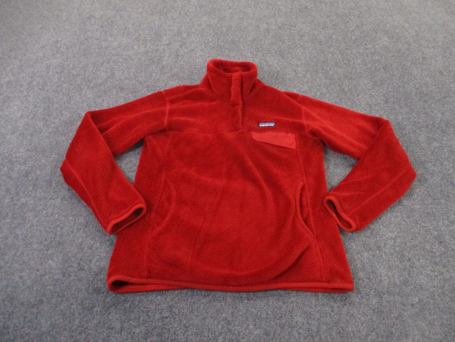 Patagonia Womens M Red Snap-T Fleece Jacket with Logo Outdoor Sweater