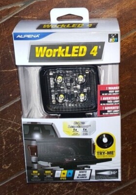 Alpena Work LED 4 High Output with Bracket ~White~ (12-24V) Model