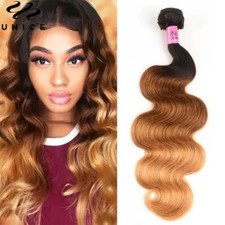 UNice Cambodian Ombre Brown Body Wave Bundles Human Hair Extensions Hair Weaves