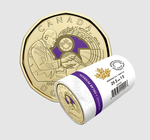 2022 $1 Celebrating Oscar Peterson Colourized From Special Wrap Roll - Bild 3 von 3