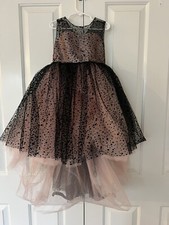 Girls Brand New Fancy Pageant Wedding Dress Black/ Pink Size 7/8