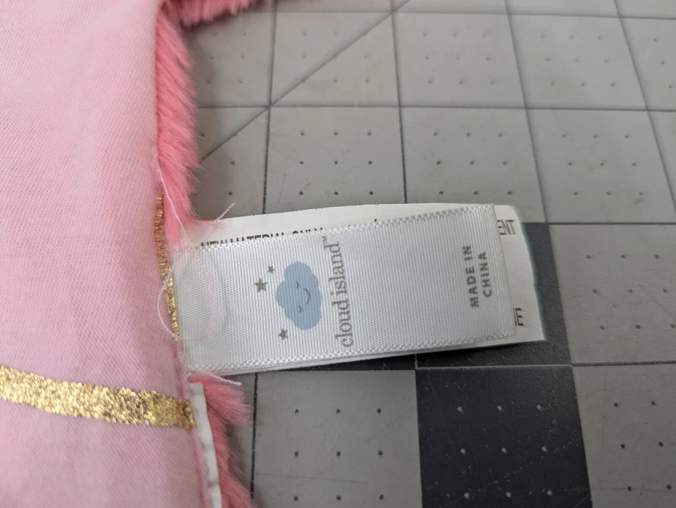 Manta de seguridad Cloud Island Narwhal rosa Lovey juguete de peluche dorado Foto 4 de 4