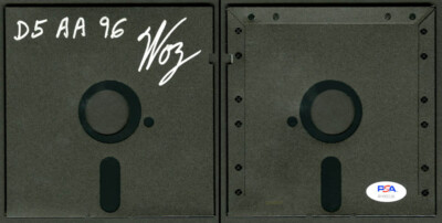 Steve Woz Wozniak SIGNED 5.25'' Floppy Disk Apple II Founder PSA/DNA AUTOGRAPHED