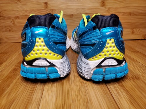 👟 Brooks Adrenaline GTS 14 Laufschuhe Damen Größe 9,5 Aqua Gelb Blau Grün - Bild 8 von 10