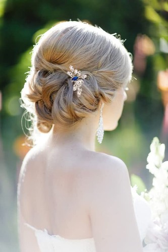 Bridal Hair Accessories, 3pcs Crystal Wedding Hair Pieces, Handmade Silver - Bild 4 von 7