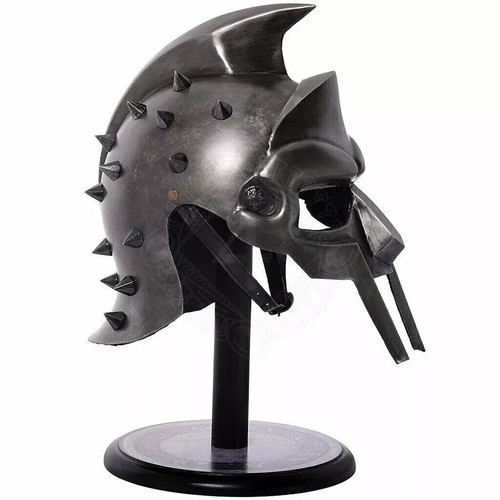Gladiator Maximus Roman Spiked Helmet 18 Gauge Steel Medieval Helmet Functional - Picture 7 of 7