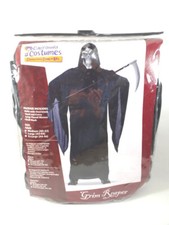 1 GRIM REAPER Halloween Costume Robe w/Hood and Skull Mask NEW Size Large