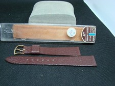 VINTAGE NOS WRISTWATCH BAND SPEIDEL BROWN PEBBEL LEATHER 17.5 mm ! band8