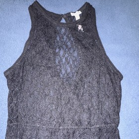 Intimately Free People Women's Black Lace Sleeveless Ruched Jumpsuit Size S