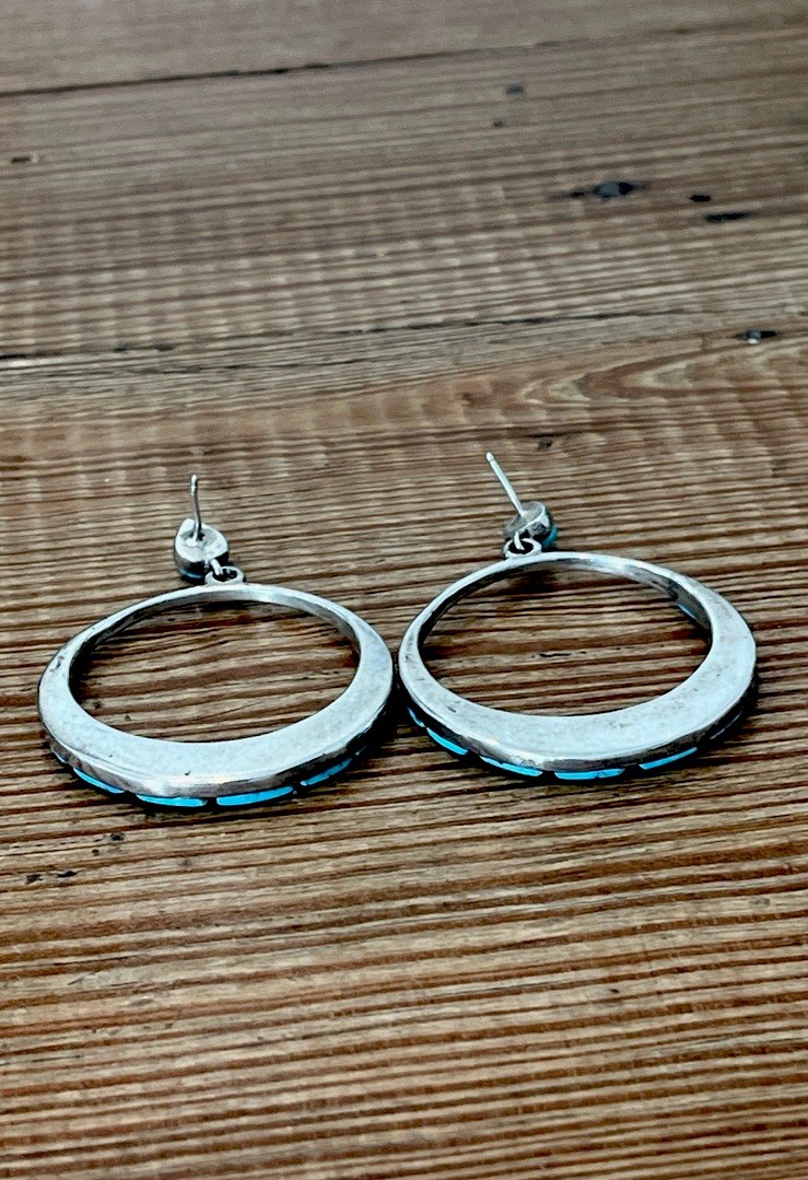 Turquoise Cobblestone Dangle Earrings - image 14