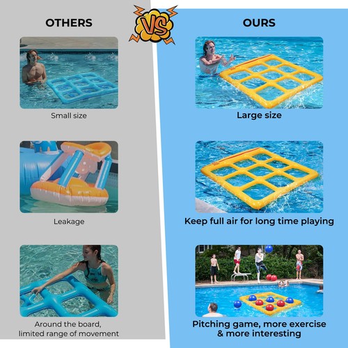 Set Giochi Giocattoli Piscina - Tic-Tac-Toe Giocattolo Piscina Gonfiabile con 10 Palline - per Adul... - Foto 4 di 9