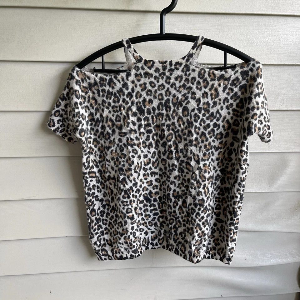 Suéter Minnie Rose Mujer Cachemira Estampado Animal Marrón Negro Talla XS S Mob Wife Foto 2 de 4