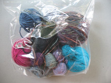 15 Balls Miscellaneous Wool Yarns, 295 Grams, Several Hand Dyed