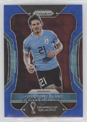 2022 Panini Prizm World Cup Qatar Blue Wave 14/199 Edinson Cavani #274 h3a