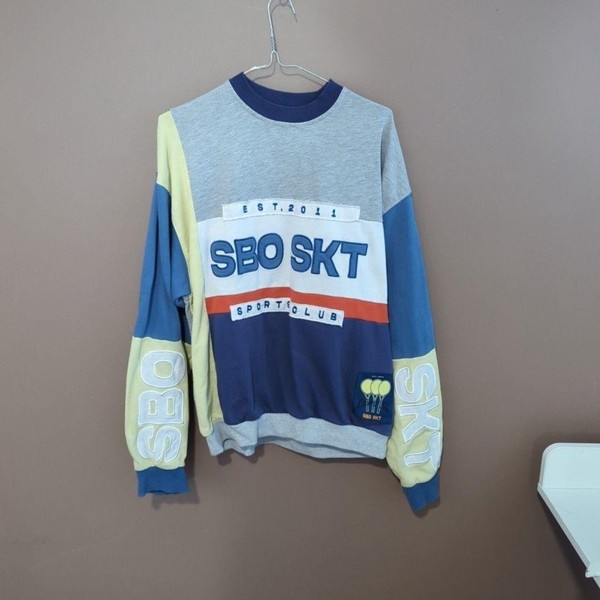 Sabo Skirt Sweatshirt Womens XS Multicolour Colourblock Fleece Graphic