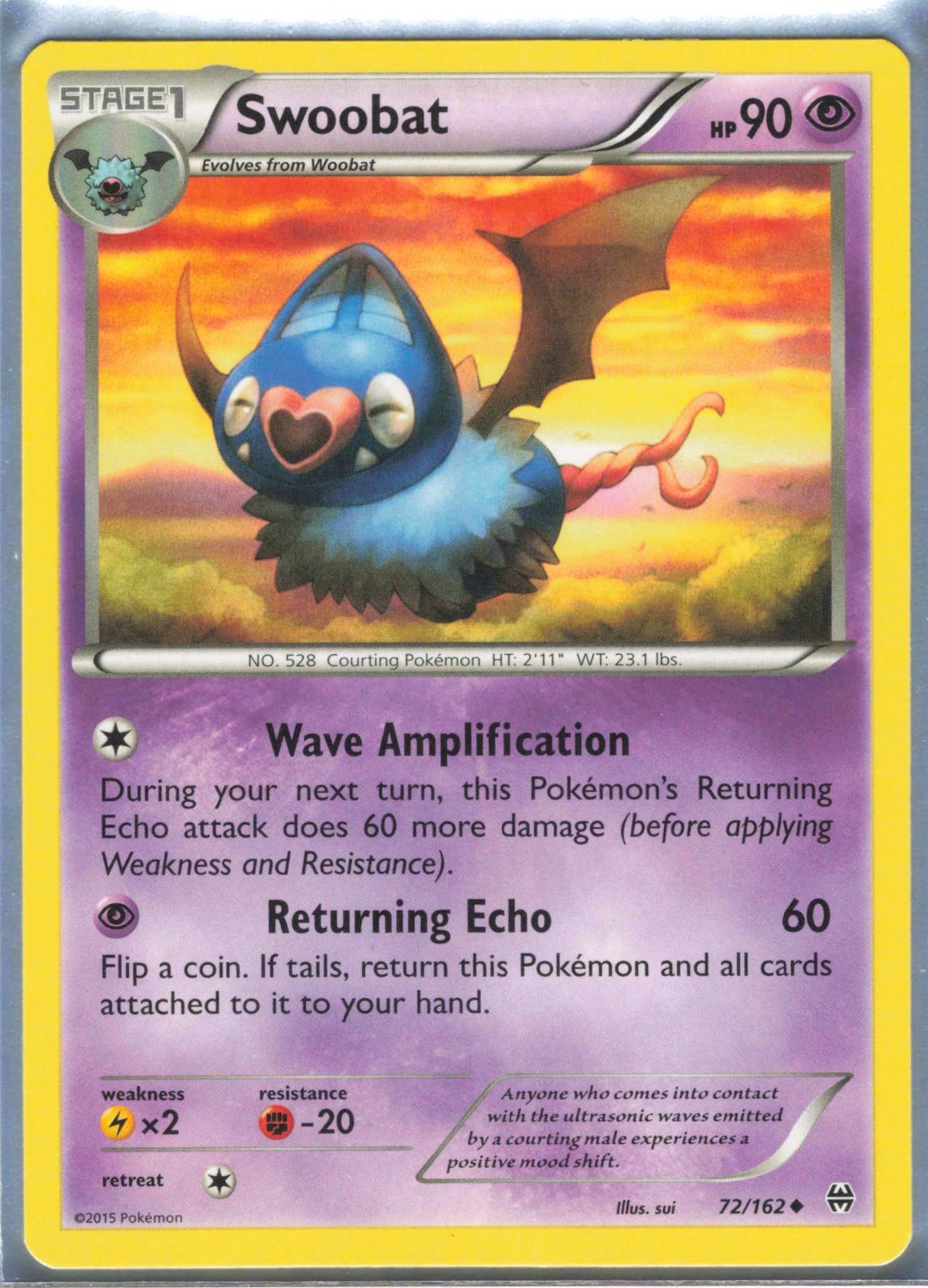 Swoobat 72/162 Pokemon XY: BREAKthrough