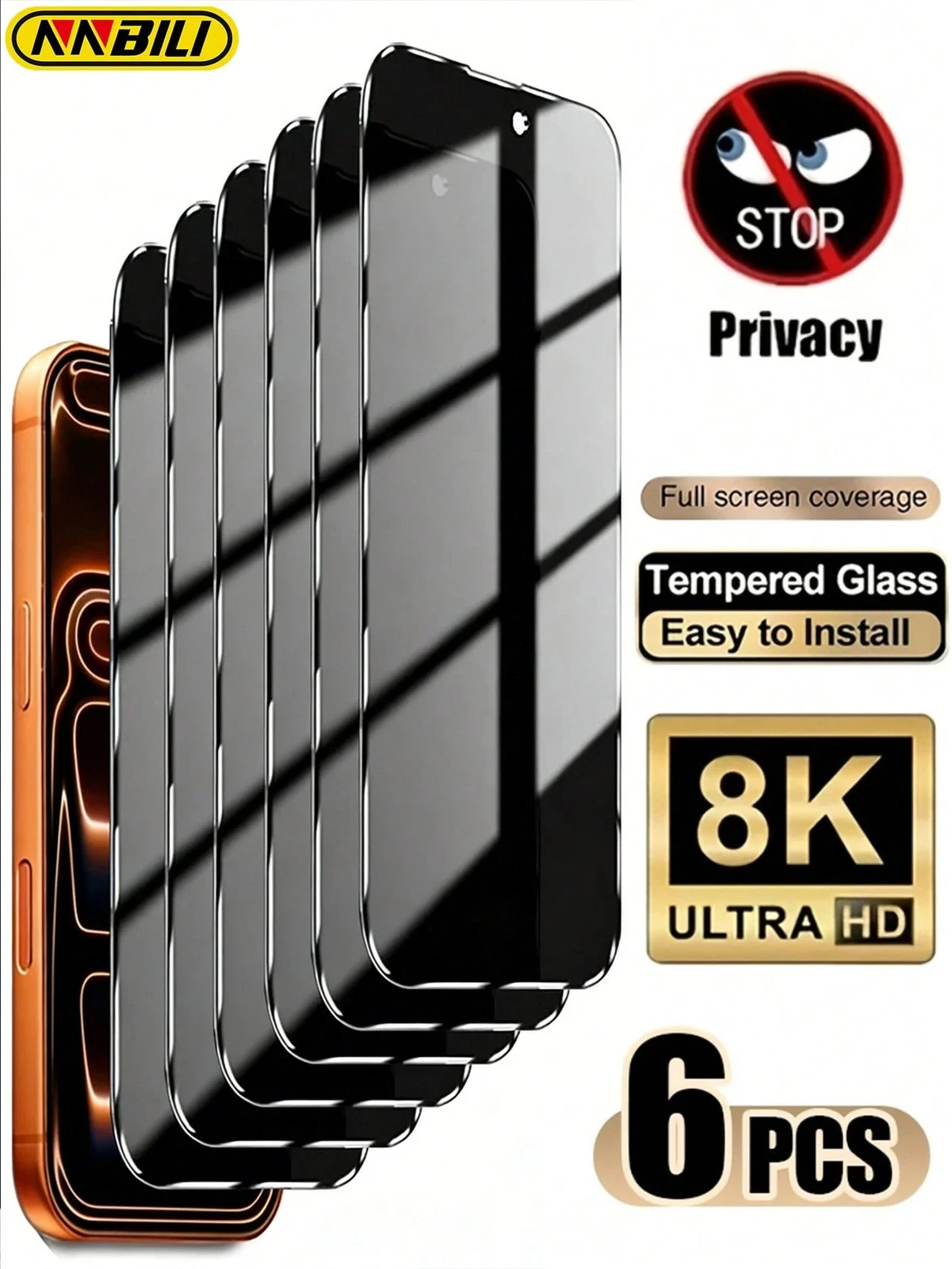 6 Pack Tempered Glass Screen Protector For iPhone Models Cheap24