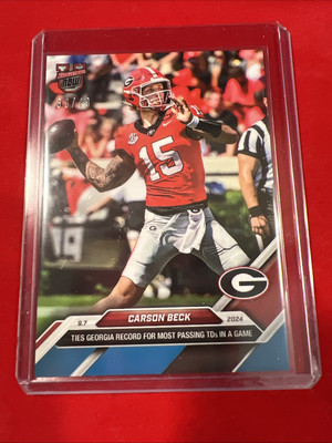 2024 Topps Bowman U Now #8 Blue Parallel 30/49 Carson Beck Rookie 9/7/24 Georgia