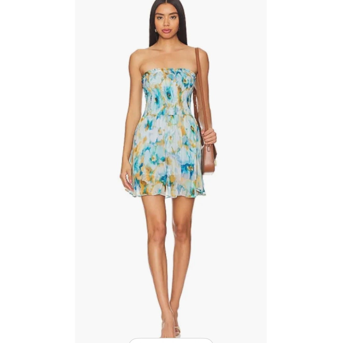 Rays for days Georgia romper daisy floral coral white yellow size small