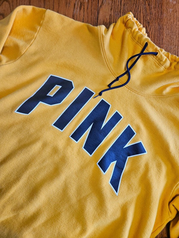 PINK Victoria’s Secret Cowl Neck cozy Pullover Sweatshirt Yellow Medium