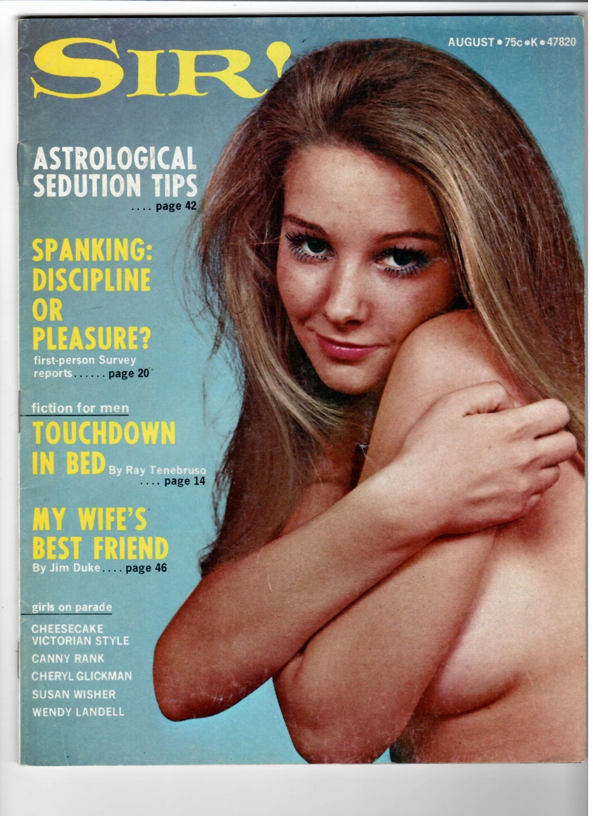 SIR ! Men's Magazine Aug. 1972 Cheryl Glickman, Wendy Landell, Susan Wisher, +++