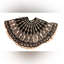 Carol Little Unique Full Circle Skirt Black White Sz 10 Embellished Whimsygoth