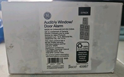 GE Personal Security Window/Door Alarm, Battery Operated, 5- Pack, 45987