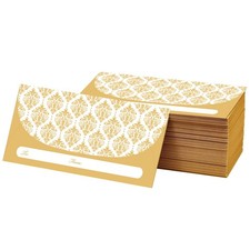 XXINMOH 100 Pack Gold Money Envelopes for Cash Gifts 7x3 Inch ,Bulk Value Pack