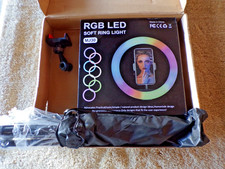 Zomie RGB LED Soft Ring Light, MJ30, with Tripod and phone holder dS