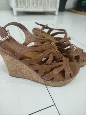 Women's Comfortable Tan Wedge Summer Shoes | Size 8 UK - Image 1 of 3