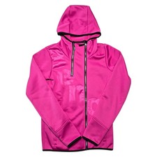 Bench Womens S Full  1/4 Zip Softshell Athletic Jacket Hooded Thumb Loops Pink