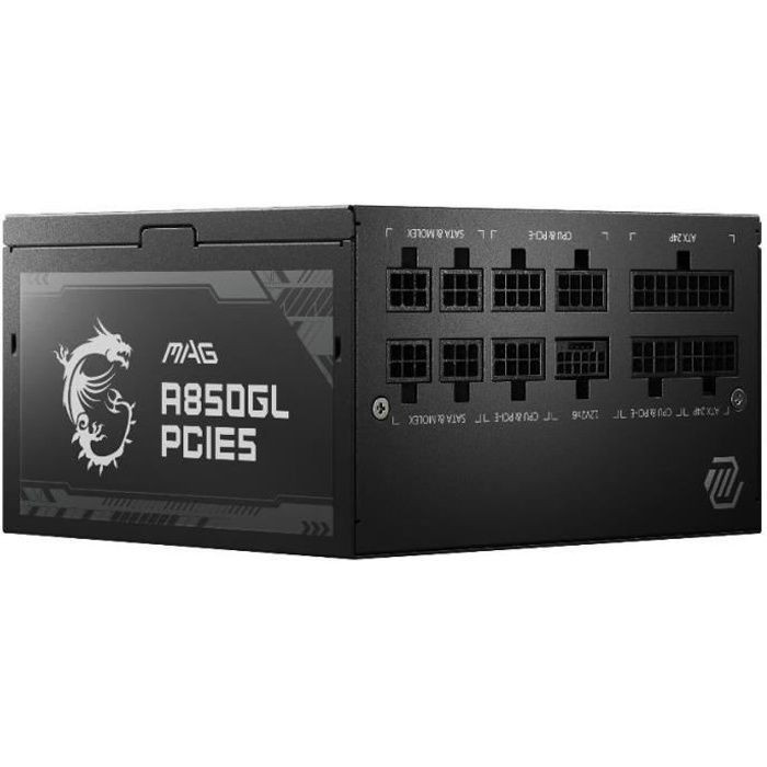 MSI Alimentation PC MAG A850GL PCIE5 bloc premium modulaire compact