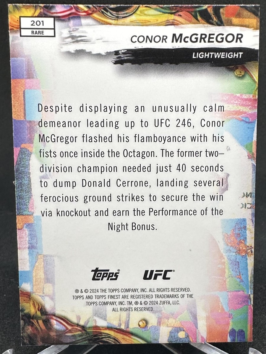 Conor McGregor 2024 Topps Finest UFC Purple Checkerboard Refractor