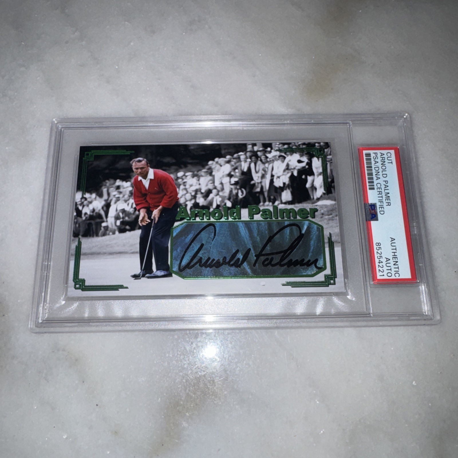 Arnold Palmer signed Cut 3x5 Custom Trading Card 1/1 PSA DNA Slabbed Auto 🔥