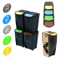 MüLleimer- 4Er Set MüLltrennungssystem - Set Aus 4X35L Abfalleimern In Schwarz