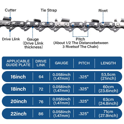 20 Archer Chainsaw Ripping Chain .325 .058 76DL is