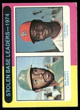 1975 Topps 1974 Stolen Base Leaders (Bill North / Lou Brock) LL #309