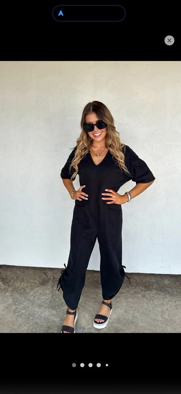 Cam Luxe Lounge Jumpsuit Size M/L Blakeley Black Wide Leg Pockets V Neck NWT