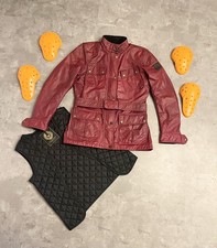 Giacca donna Belstaff pura moto trailmaster cerata / rosso eu 40 uk 10 - 12 