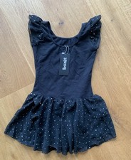 Süßes Tanzkleid Tanzboden Mädchen Glitzer Schwarz 146 - Ungetragen